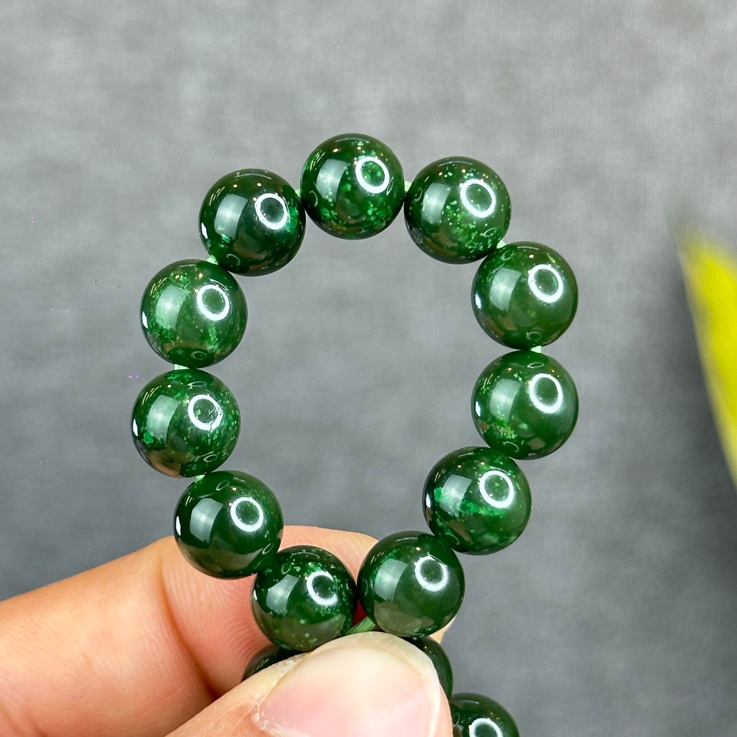 Natural Nephrite Jade Bracelet Size 9 mm - High Quality