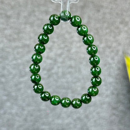 Natural Nephrite Jade Bracelet Size 8 mm - High Quality