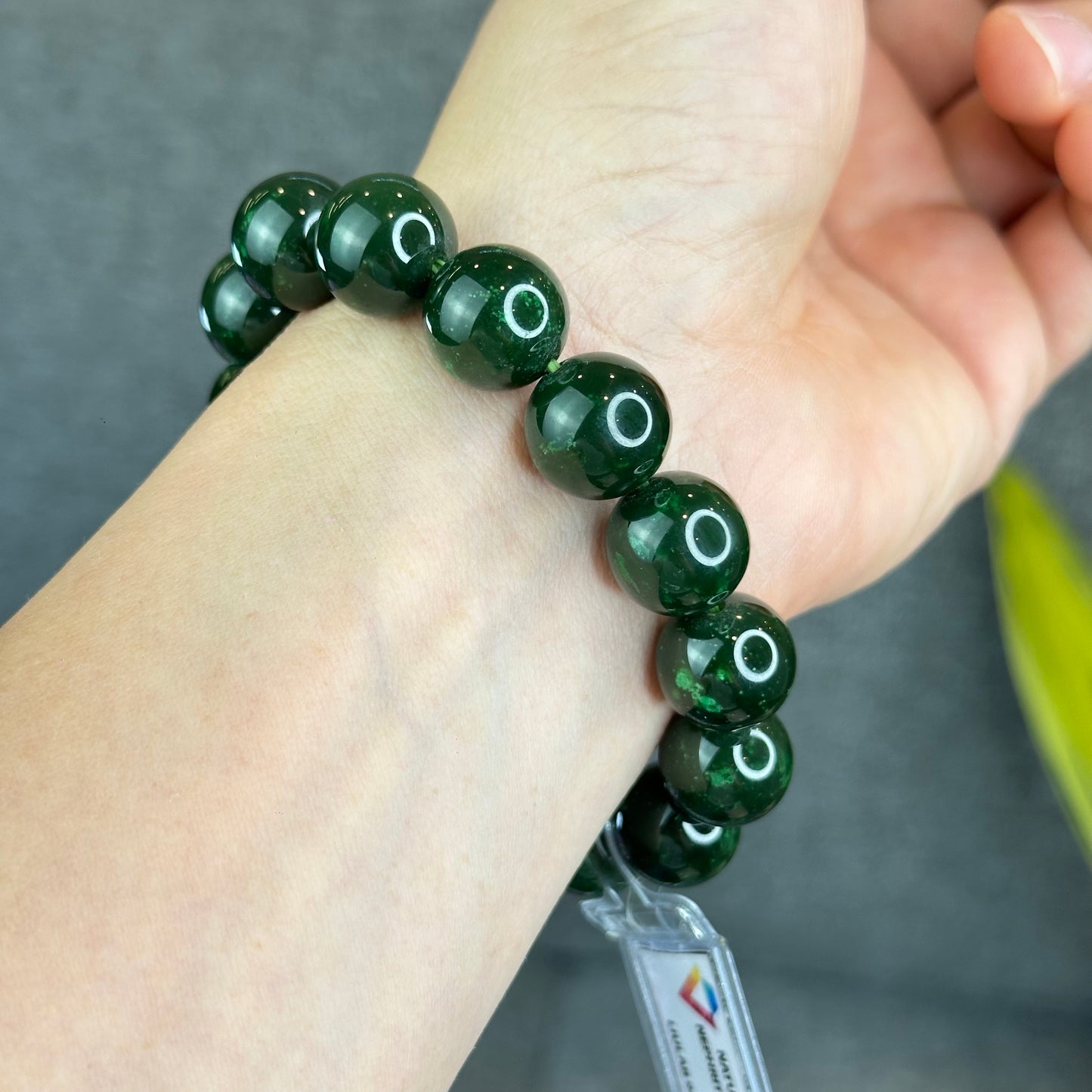 Natural Nephrite Jade High Quality Bracelet Size 14 mm VIP