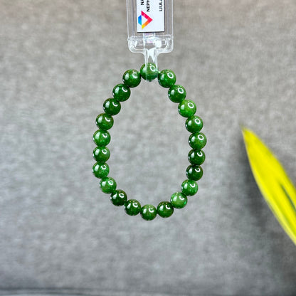 Natural Nephrite Jade Bracelet Size 8 mm - High Quality