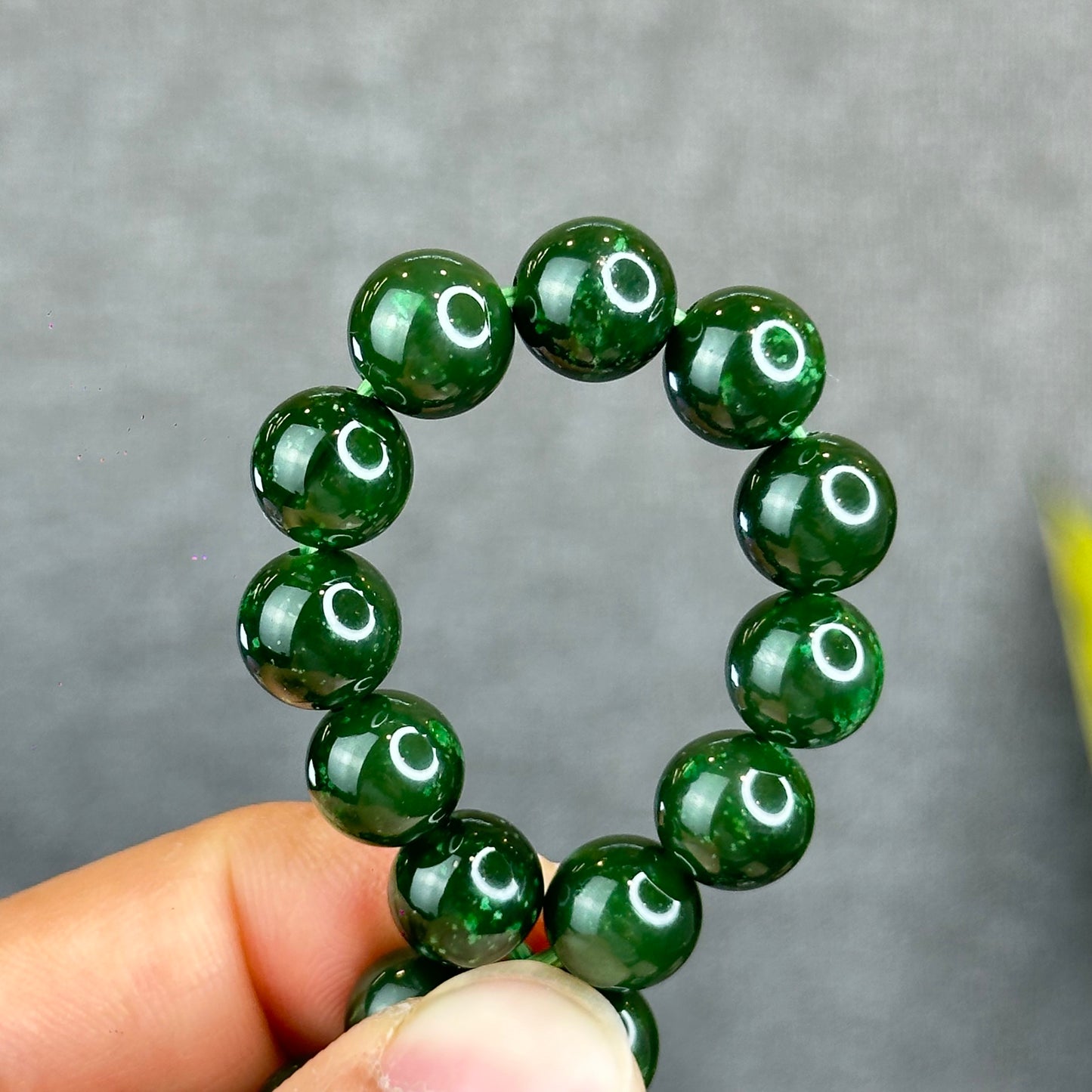 Natural Nephrite Jade Bracelet Size 9 mm - High Quality