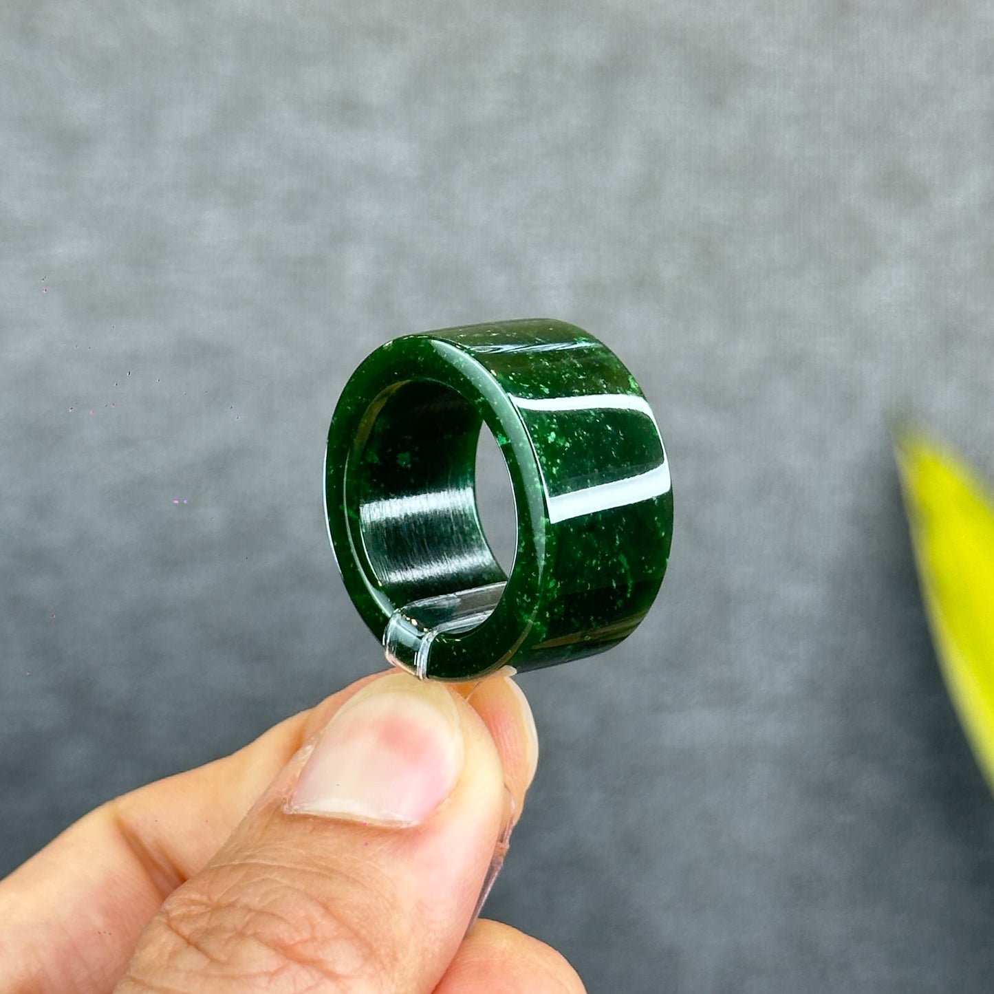 Natural Nephrite Jade High Quality Ring Size 1.9