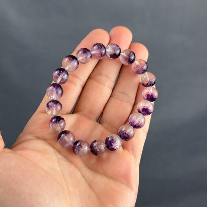 Fluorite violette des États-Unis dans des bracelets à quartz taille 10,5 mm