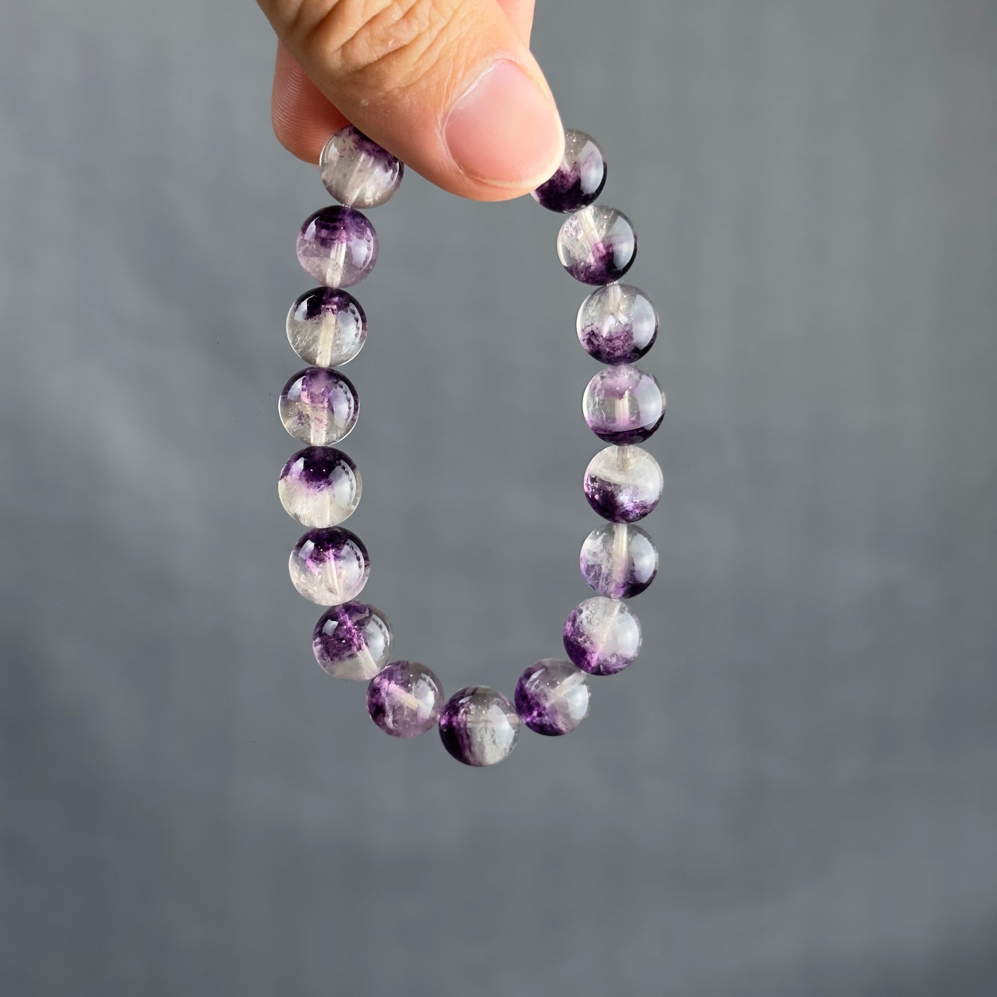 Fluorite violette des États-Unis dans des bracelets à quartz taille 10,5 mm