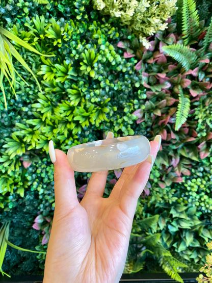 Natural Flower Agate Bangle Leaf Style Size 59.5 mm