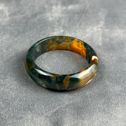 Moss Agate Bangle Leaf Style Size 54 mm