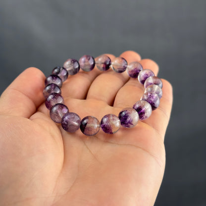 Fluorite violette des États-Unis dans des bracelets à quartz taille 10,5 mm