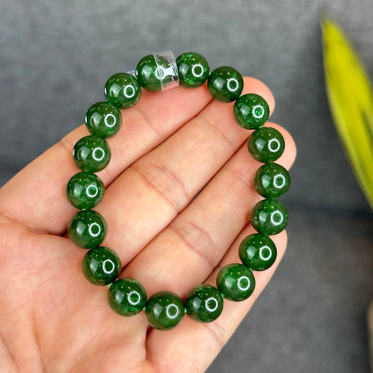 Natural Nephrite Jade Bracelet Size 10 mm - High Quality
