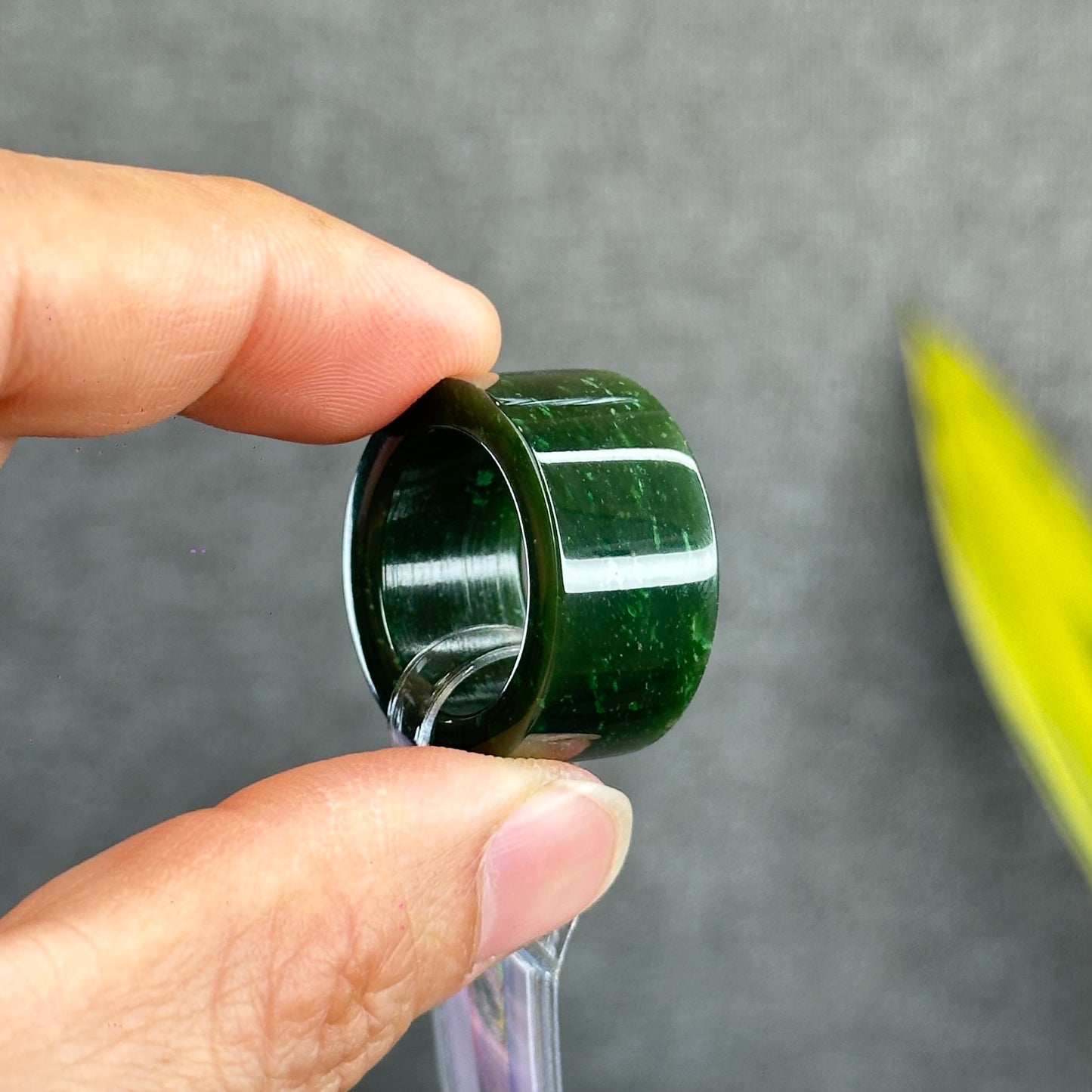 Natural Nephrite Jade High Quality Ring Size 1.9