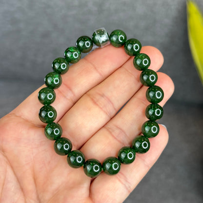 Natural Nephrite Jade Bracelet Size 9 mm - High Quality