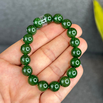 Natural Nephrite Jade Bracelet Size 10 mm - High Quality