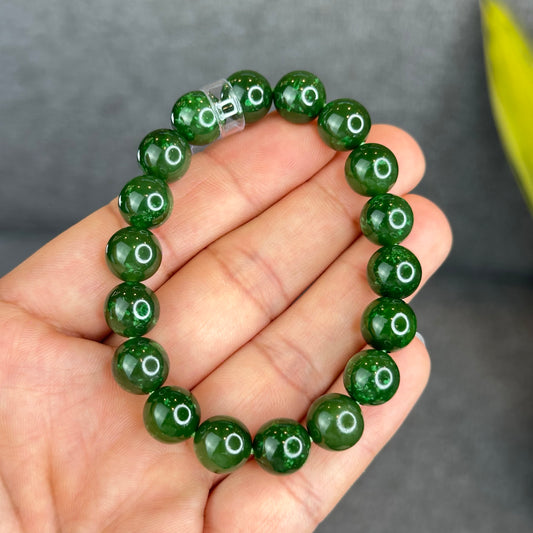 Natural Nephrite Jade Bracelet Size 10 mm - High Quality