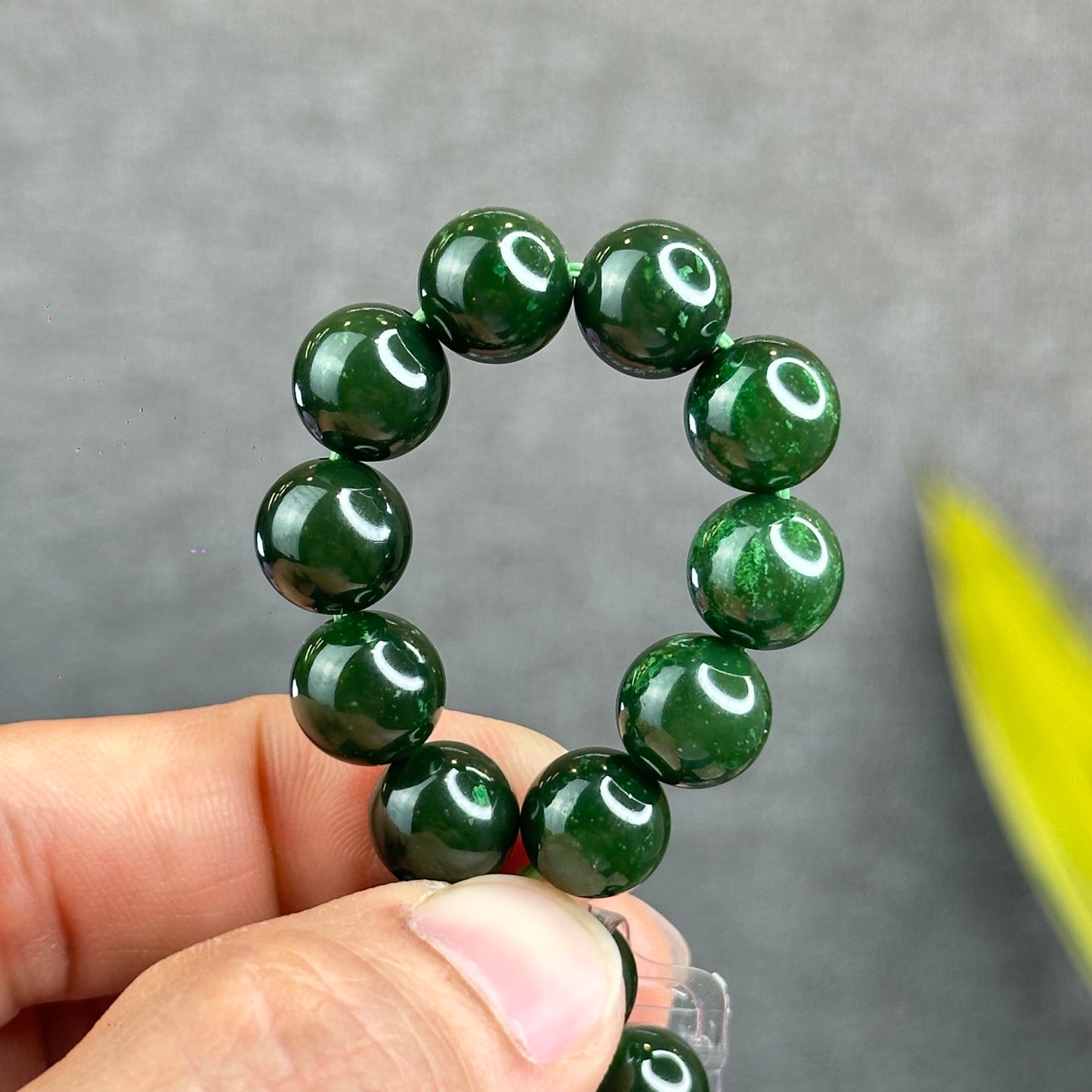 Natural Nephrite Jade Bracelet Size 10 mm - High Quality