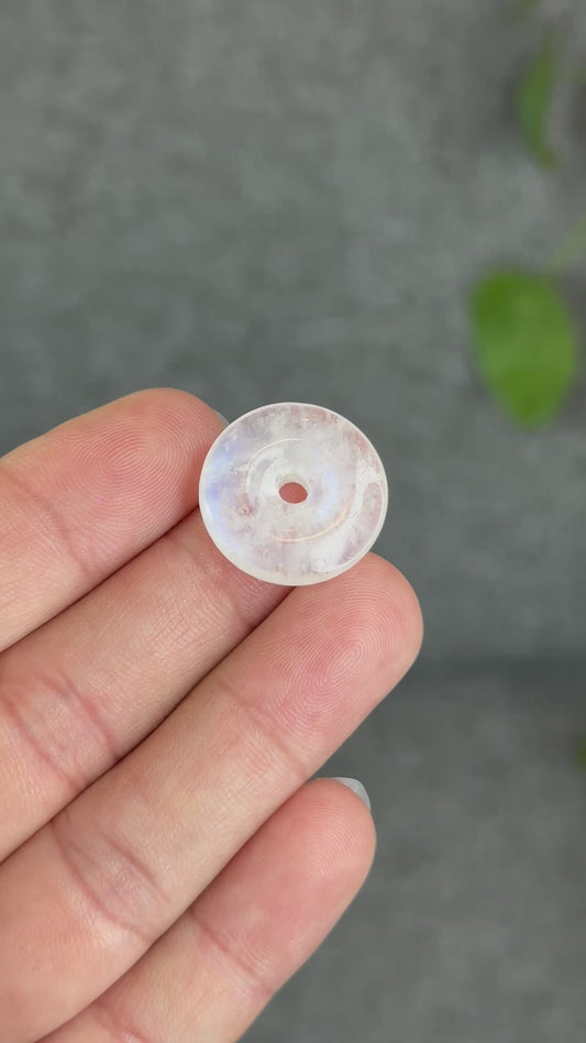 Natural Blue Moonstone Donut Charm
