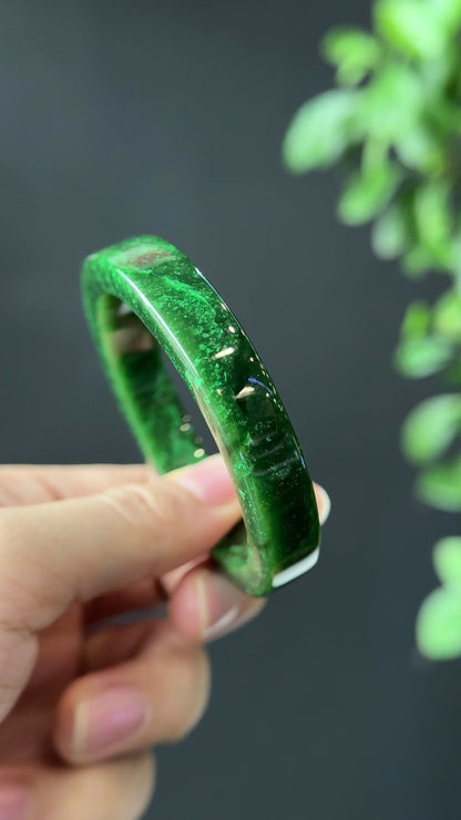 Natural Nephrite Jade VIP Bangle Square Style Size 53.5 mm