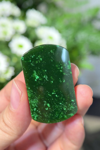 Natural Peace Nephrite Jade Plaque Pendant