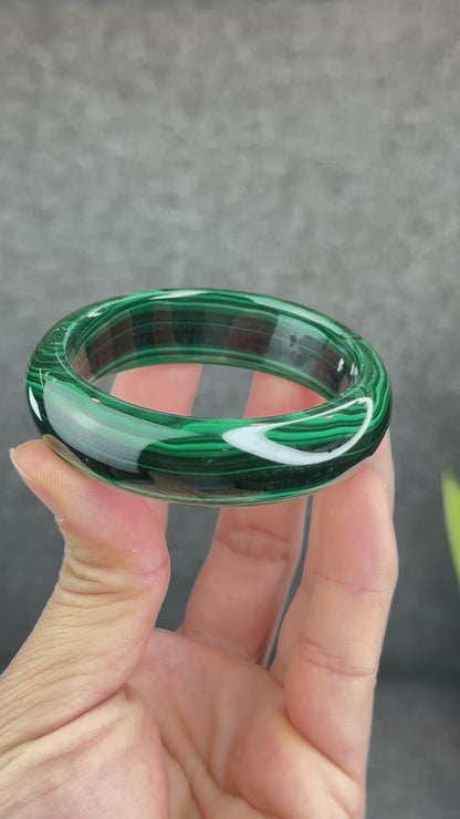 Bracelet Malachite Style Feuille Taille 53,8 mm