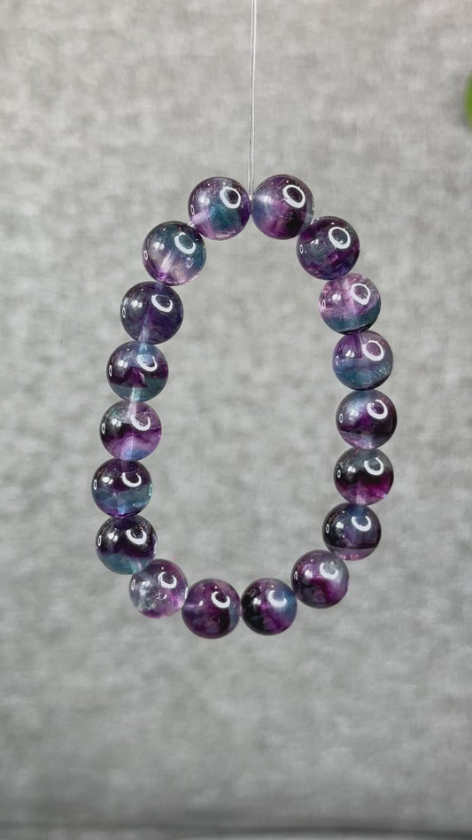 Natural Mermaid Fluorite Bracelet Size 11.2 mm