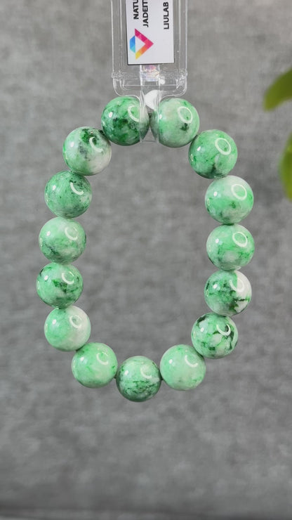 Natural Apple Green Jadeite Jade VIP Bracelet Size 13 mm