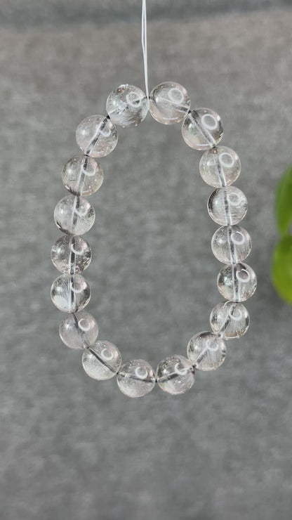 Natural Brookite Rutilated Quartz Bracelet Size 11.5 mm
