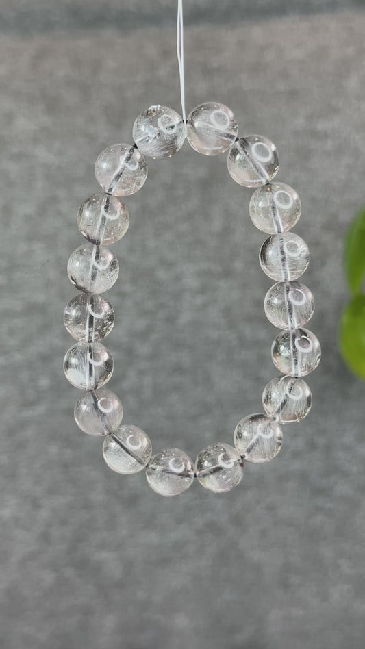 Natural Brookite Rutilated Quartz Bracelet Size 11.5 mm