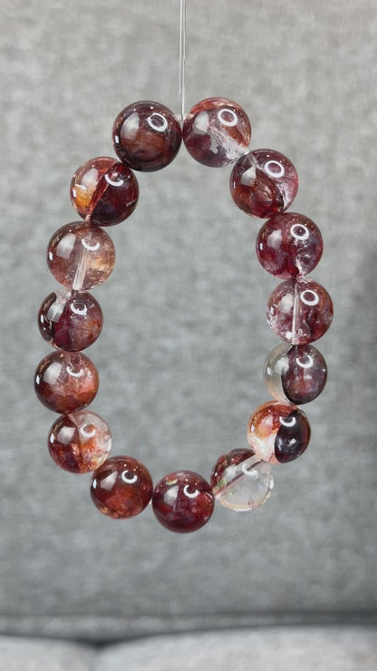 Natural Fire Quartz Bracelet Size 15 mm - High Quality