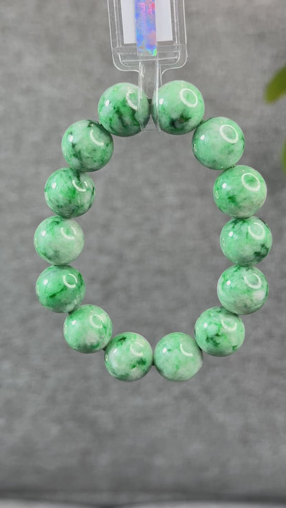 Natural Apple Green Jadeite Jade VIP Bracelet Size 13.7 mm