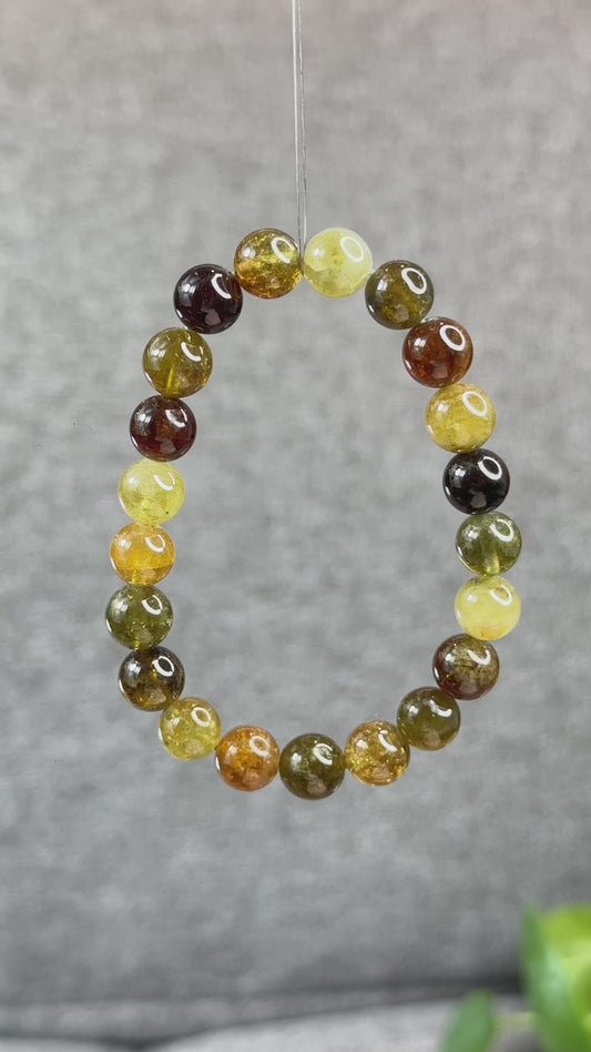 Bracelet Grenat Vert Taille 9 mm