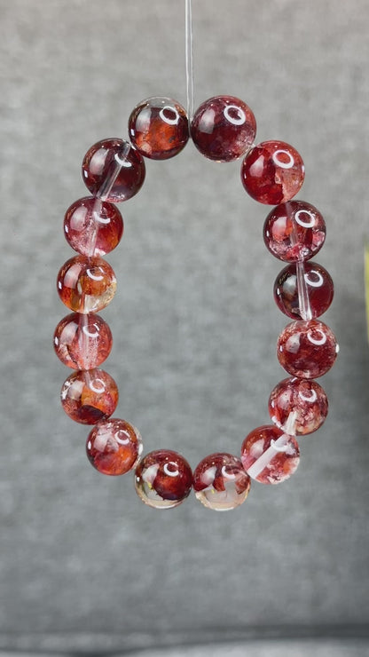 Natural Fire Quartz Bracelet Size 13 mm - High Quality