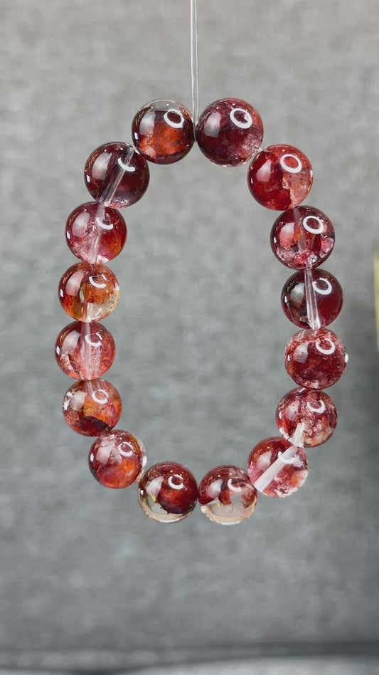 Natural Fire Quartz Bracelet Size 13 mm - High Quality