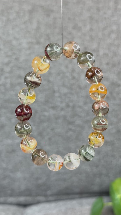 Natural Landscape Quartz Square Bracelet Size 11 mm