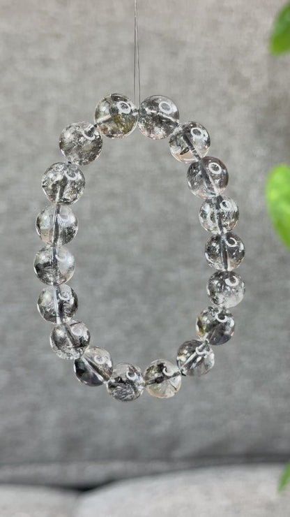 Bracelet Herkimer Noir Clair Taille 11 mm