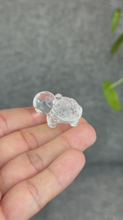Natural Clear Quartz Turtle Figurine