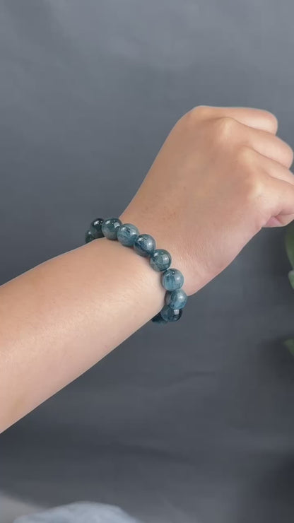 Natural Teal Kyanite Bracelet Size 10.2 mm