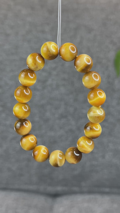 Natural Golden Center Tiger Eye Bracelet Size 12 mm