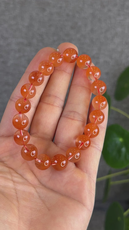 Natural Red Amphibole Bracelet Size 10.5 mm