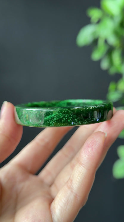 Natural Nephrite Jade VIP Bangle Square Style Size 53.5 mm