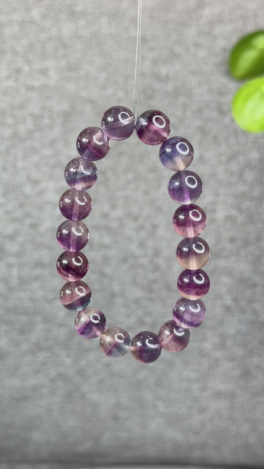 Natural Rainbow Fluorite Bracelet Size 11.2 mm