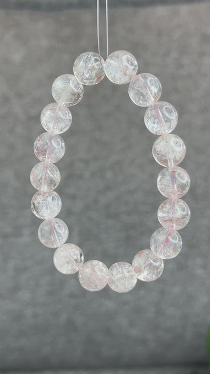 Natural Pink Himalayan Quartz Bracelet Size 11.2 mm