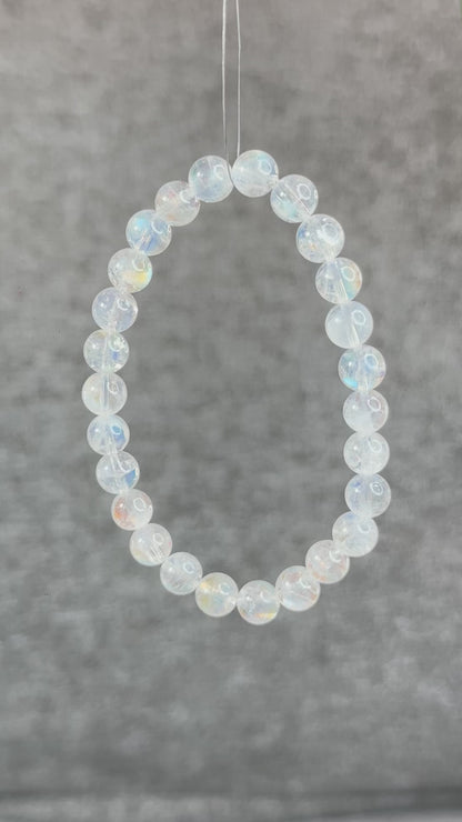 Natural Rainbow Moonstone Bracelet Size 7 mm