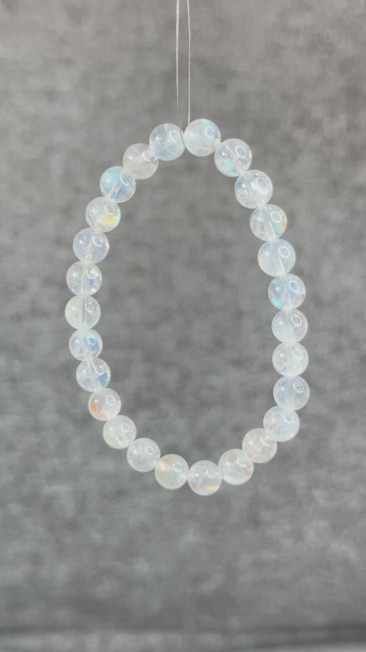 Natural Rainbow Moonstone Bracelet Size 7 mm