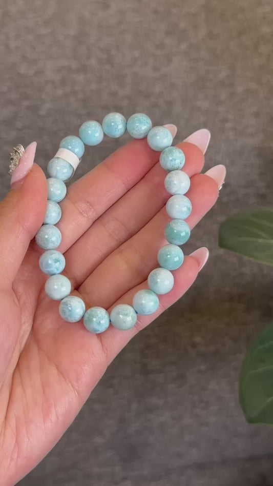 Natural Larimar Bracelet Size 9 mm