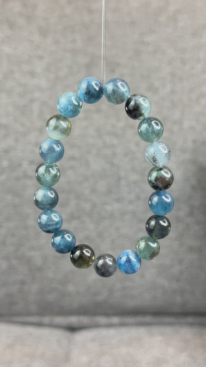 Natural Midnight Aquamarine Bracelet Size 10.5 mm