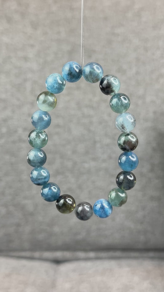 Natural Midnight Aquamarine Bracelet Size 10.5 mm