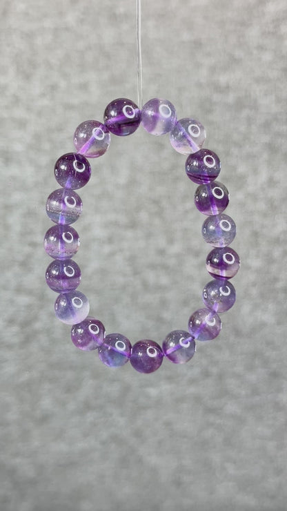 Natural Fluorite with Pyrite Bracelet Size 10 mm