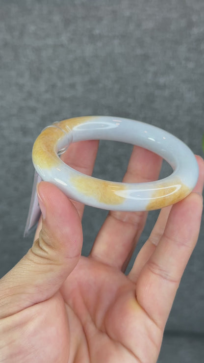 Natural Orange Jadeite Jade Bangle Chopstick Style Size 52.5 mm