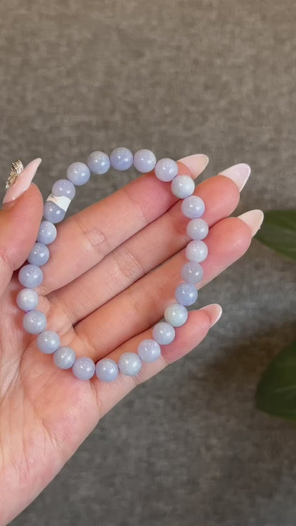 Natural Lavendar Jade Bracelet Size 7.5 mm