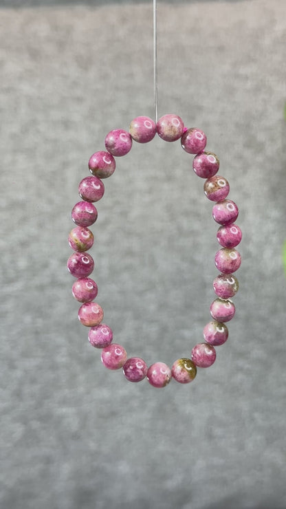 Natural Watermelon Tourmaline Bracelet Size 7 mm