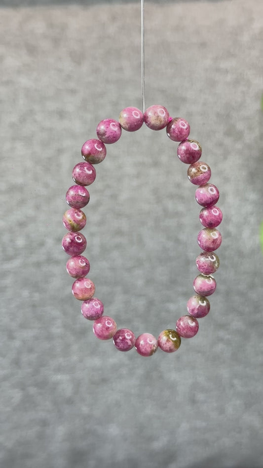 Natural Watermelon Tourmaline Bracelet Size 7 mm