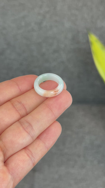 Natural Koi Orange Jadeite Jade Ring Size 1.63